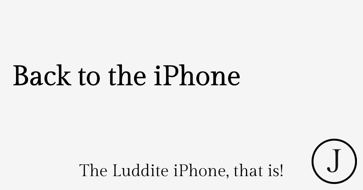 The open-graph share image for my ‘Back to the iPhone’ article